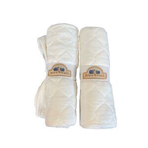 2 Blue Snail Bamboo Changing Pad Liner White 13” X 26” Portable Quilted